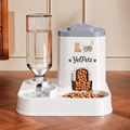 YelPets 2-in-1 Futter- & Wasserstation für Hunde & Katzen 🐾Grau-Weiß